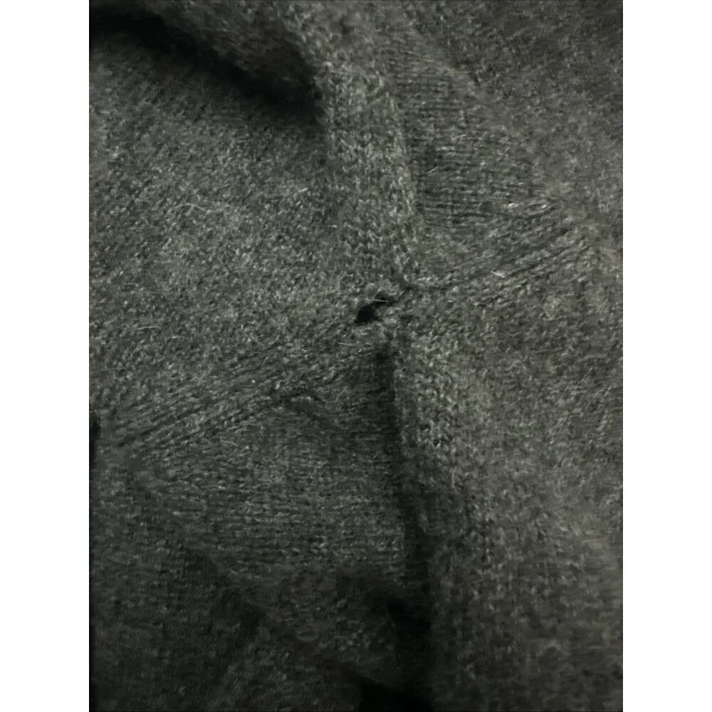 Joseph & Lyman 100% Cashmere Polo Sweater Gray Charcoal Mens Small 3-Button